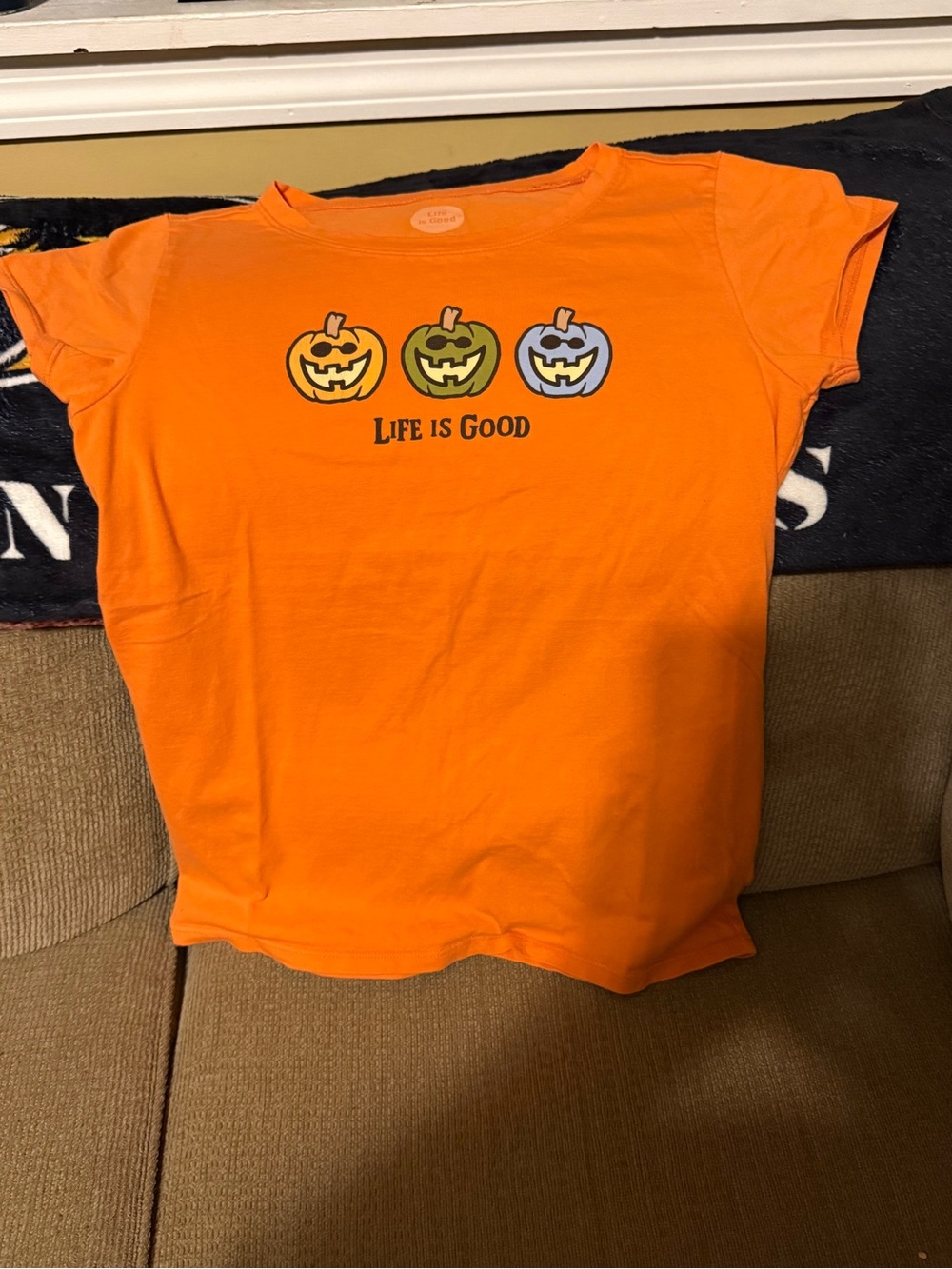 Life Is Good Orange Kids' Halloween Pumpkin Trio Tee